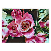 ROZE ROZEN BLOEMEN GROOT CADEAUZAKJE (Achterkant)