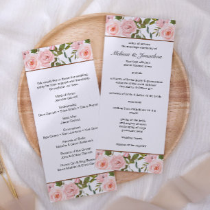 Roze Rozen Bloemen Huwelijksprogramma Programma