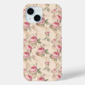 Roze Rozen Bloemen iPhone 15 Mobiele Telefoon Case (Achterkant)