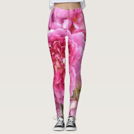 Roze rozen, bloemen leggings