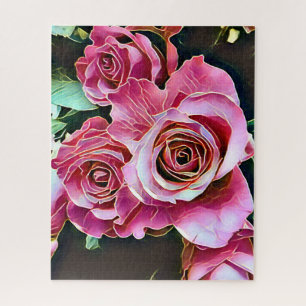 ROZE ROZEN BLOEMEN LEGPUZZEL