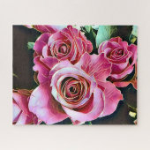 ROZE ROZEN BLOEMEN LEGPUZZEL (Horizontaal)