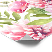 Roze Rozen Bloemen Mimosa Bar Teken Poster (Hoek)