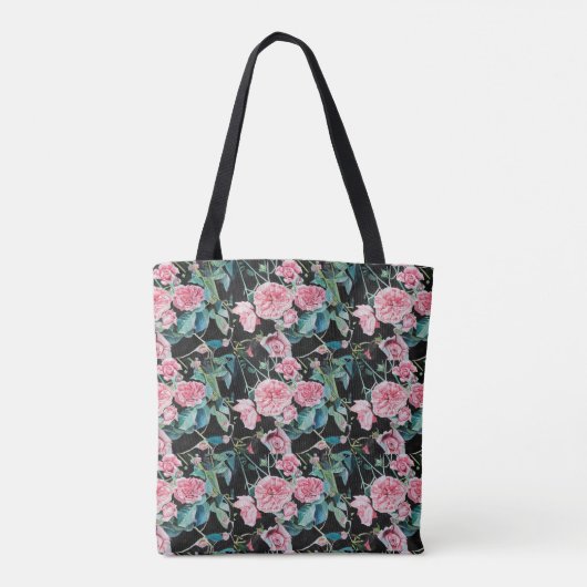 Roze  Rozen bloemen Moeders tas (Achterkant)