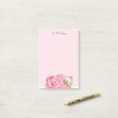 Roze rozen/bloemen om lijst te doen post-it® notes (Op bureau)