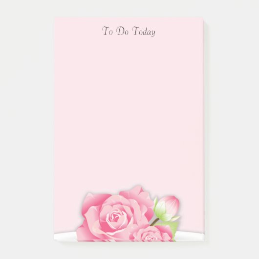 Roze rozen/bloemen om lijst te doen post-it® notes (Voorkant)