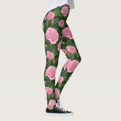 Roze Rozen Bloemen Patroon Leggings (Rechts)