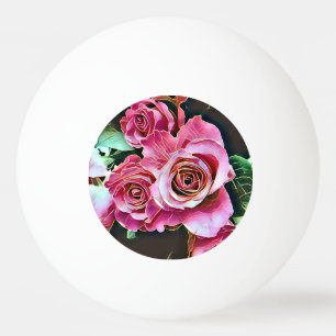 ROZE ROZEN BLOEMEN PINGPONGBALLEN