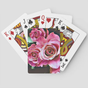ROZE ROZEN BLOEMEN POKERKAARTEN