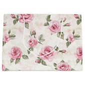 Roze Rozen Bloemen Romantische bruiloft Groot Cadeauzakje (Voorkant)