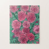 Roze rozen bloemen Roos tuinkunst Legpuzzel (Verticaal)