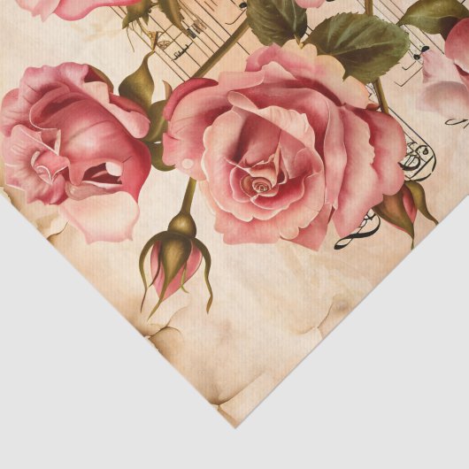 Roze rozen bloemenblad ephemera tissuepapier (Detail)