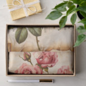 Roze rozen bloemenblad ephemera tissuepapier (Geschenk)