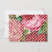 Roze  rozen bloemenbruiloft RSVP-reactie RSVP Kaartje (Achterkant)
