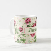  roze rozen bloemennaam chic koffiemok (Voorkant links)