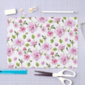 Roze Rozen Bloemenprint Tissuepapier (Craft)