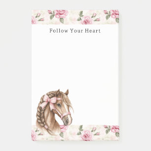 Roze Rozen Bloemensier Paard Strik Citaat Post-it® Notes