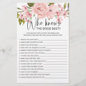 Roze Rozen Bloemenspel Wie Kent de Bruid het Best Flyer (Voorkant)