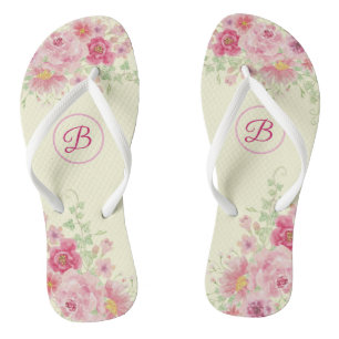 Roze Rozen Bloemig (Bruidsmeisjes) Teenslippers