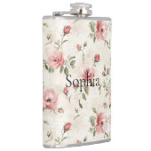 Roze Rozen Bloemig Heupfles (Rechts)