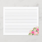 Roze Rozen Bloemige Receptkaart (Achterkant)