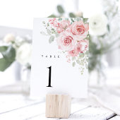 Roze Rozen Bloemige Trouwtafel Nummers