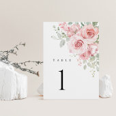 Roze Rozen Bloemige Trouwtafel Nummers
