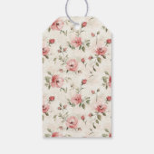 Roze Rozen Bloemliefde Bruids douche Cadeaulabel (Achterkant)