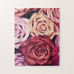 Roze Rozen Boeket Foto Legpuzzel