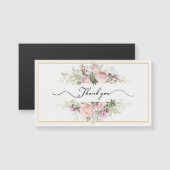 Roze Rozen Boeket met Elegant Script Dank u (Voorkant / Achterkant)