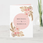 Roze Rozen Boho Pampas Boog QR Code Trouwen (Voorkant)