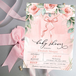 Roze Rozen Boog Baby Shower Kaart