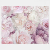  roze rozen botanische tuin fleece deken (Voorkant (Horizontaal))