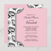Roze  Rozen Bridal Shower Invitation Kaart (Voorkant / Achterkant)