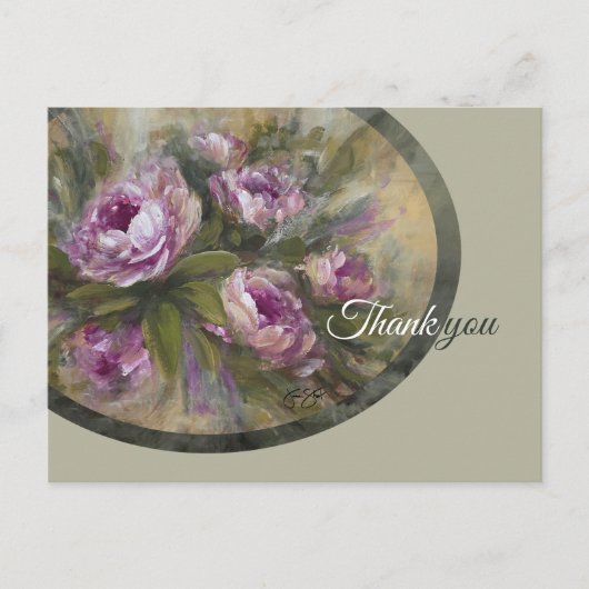 Roze Rozen Briefkaart (Voorkant)