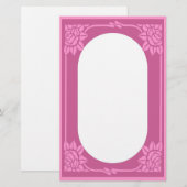 Roze rozen briefpapier (Voorkant / Achterkant)