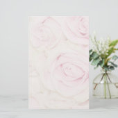 Roze rozen briefpapier (Staand voorkant)