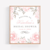 Roze Rozen Bruiloft Bridal Shower in Waterverf Vin