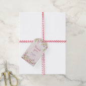 Roze rozen Bruiloft Dank u labels Cadeaulabel (Met Touw)