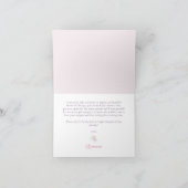 Roze Rozen Bruiloft Elegant Bedankkaart (Binnen)