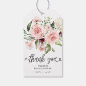 Roze Rozen Bruiloft Feest Cadeaulabel (Achterkant)