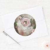 roze rozen bruiloft Gift Seal Ronde Sticker (Envelop)
