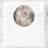 roze rozen bruiloft Gift Seal Ronde Sticker (Tas)