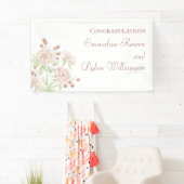 Roze Rozen Bruiloft Modern Spandoek (Insitu)
