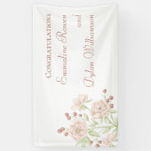 Roze Rozen Bruiloft Modern Spandoek (Verticaal)