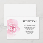 Roze Rozen bruiloft receptie Informatiekaartje (Voorkant / Achterkant)