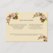  roze rozen bruiloft visitekaartje (Achterkant)