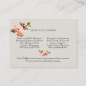 roze rozen bruiloft witte tulp visitekaartje (Achterkant)