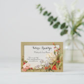 roze rozen bruiloft witte tulp visitekaartje (Staand voorkant)