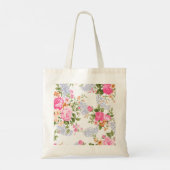 Roze rozen &| Buds Tote Bag (Achterkant)